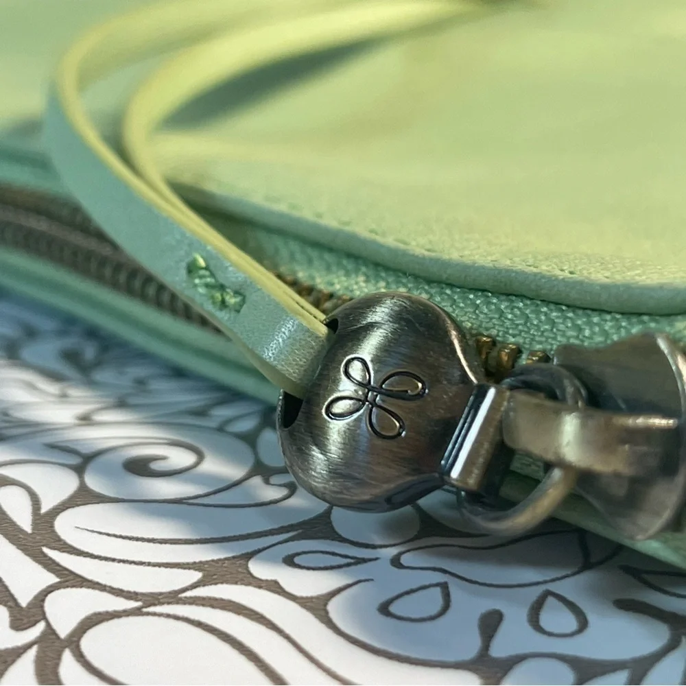 HOBO International Large Leather Crossbody Bag Knot Strap Shoulder Purse Green